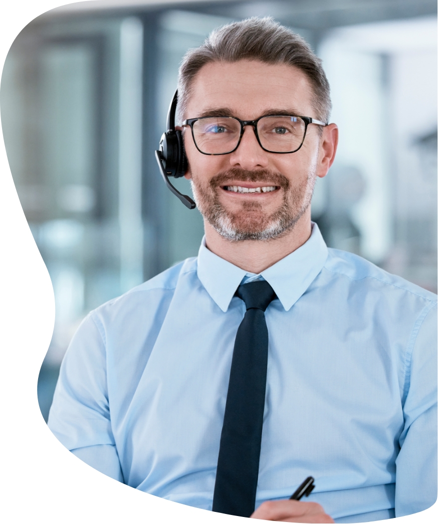 Man with glasses and a headset